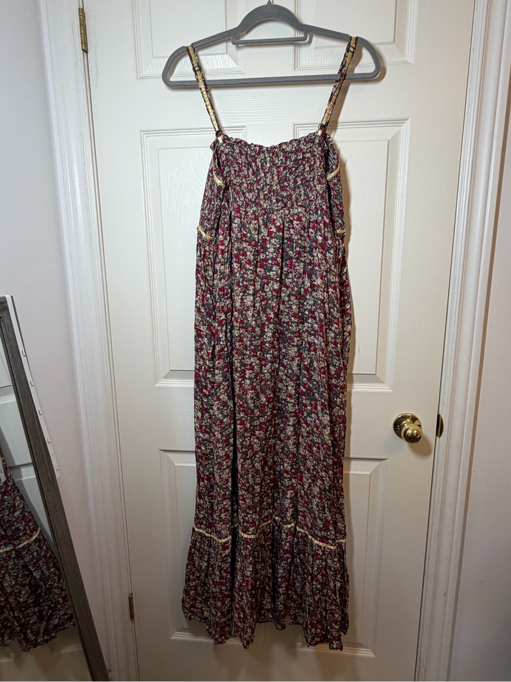 NATURAL LIFE Floral Maxi Dress in Burgundy with Cream Trim - Picture 2 of 9